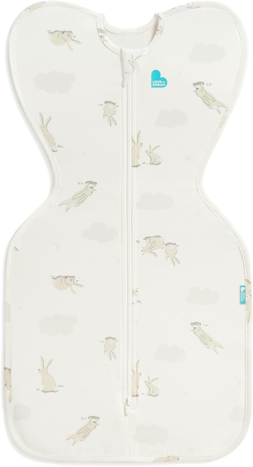 Love to Dream Swaddle up Original, Small (3.5-6Kg), Ideal for Moderate Room Temperatures (20-24&deg;C), 1.0 TOG, Arms up Position, Twin Zipper for Easy Nappy Changes, Dusty Blue