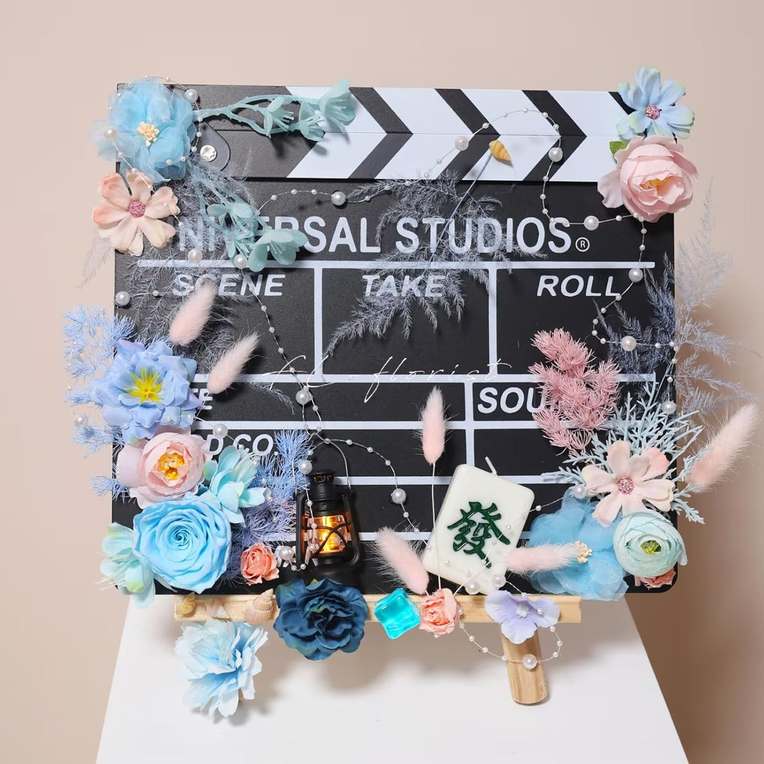 Hollywood Directors Clapboard with Erasable Pen - 10.63X11.8 Inch Black Film Clapper Board for Movie Theater Props, Photography Studio, Video & Television Production - Vintage Wooden Slate image number 1