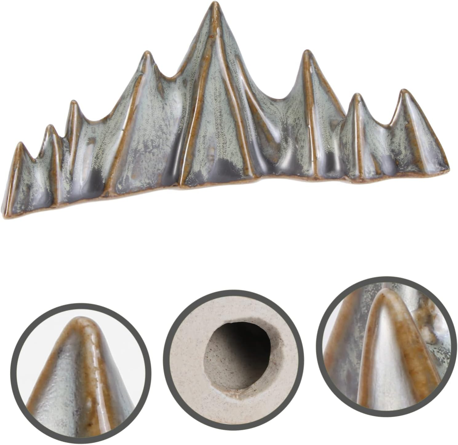 VANZACK 1Pc Ceramic Peak Ornament for Desktop -Landscape Adornment Realistic Faux Rockery Decor for for Gardening and Photo Props image number 2