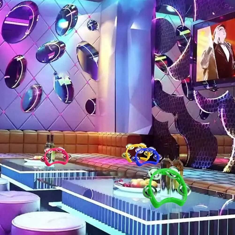 20Pcs Plastic Tambourine Musical Instruments, Mini Handheld Tambourines,Percussion Rhythm Musical Instruments image number 5