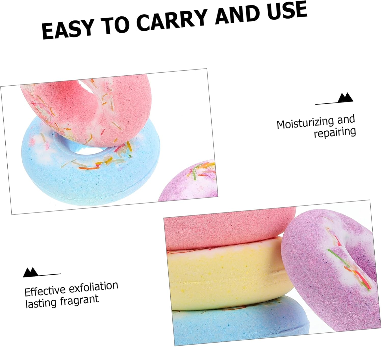 MERRYHAPY 4Pcs Adorable Doughnut Bath Salt Balls Spa for Boys and Girls Adults Random Color image number 6