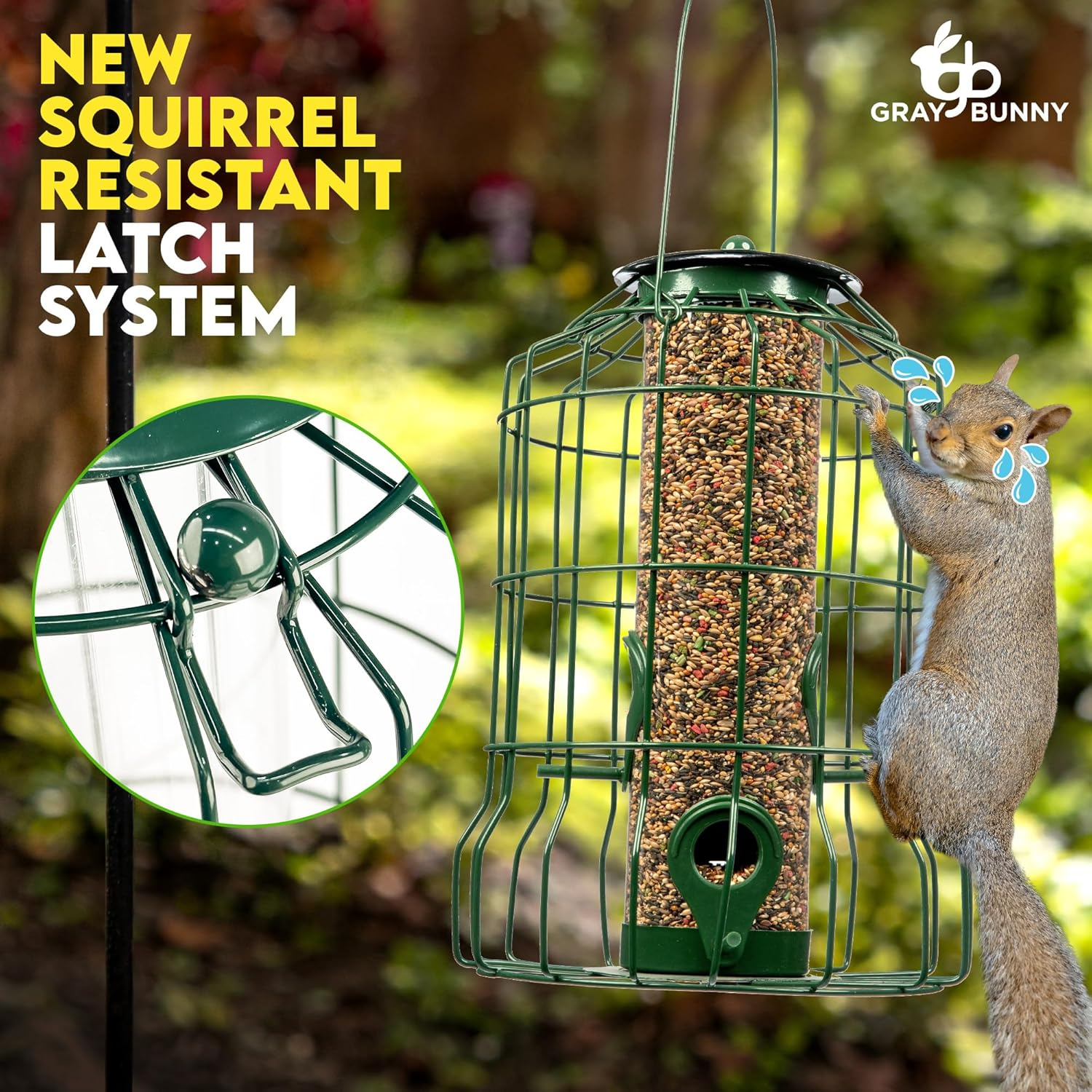 Graybunny GB-6860 Caged Tube Feeder Squirrel Proof Wild Bird Feeder image number 2