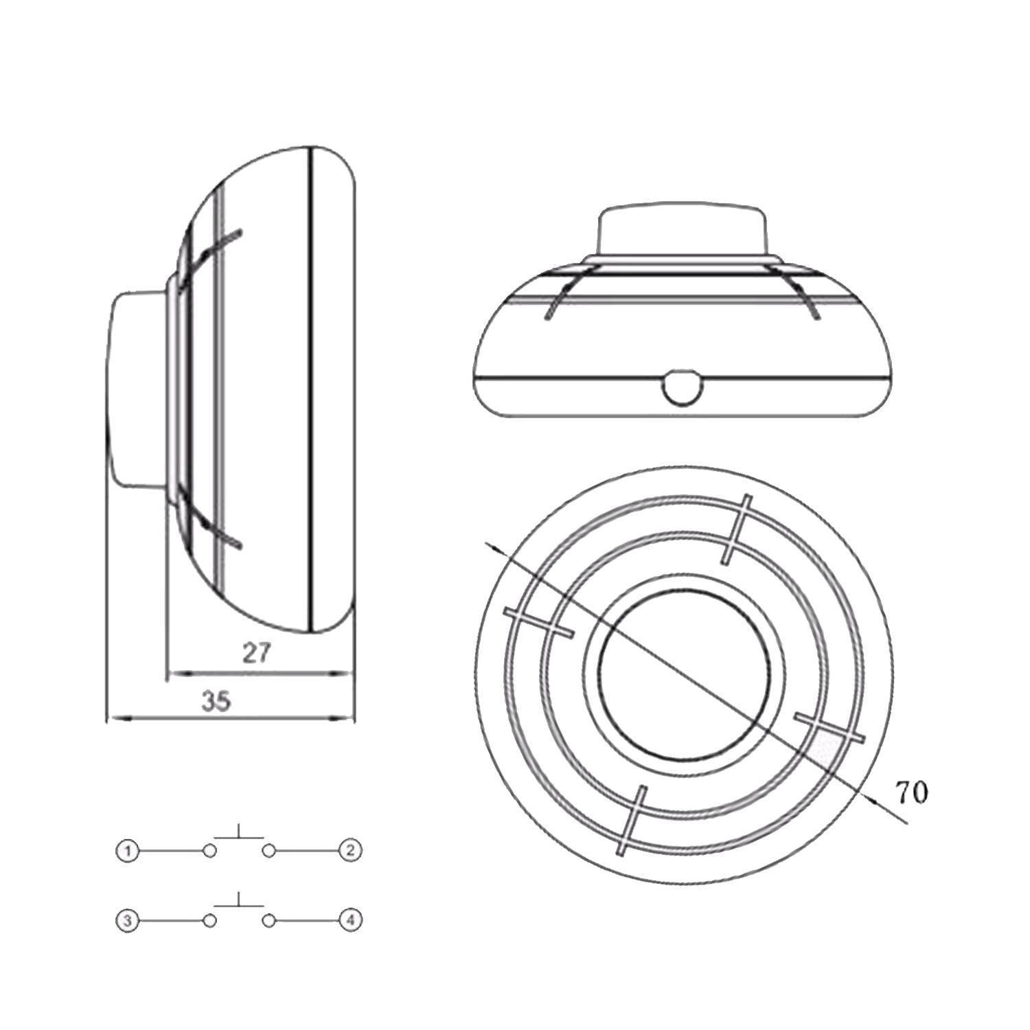 Foot Switch round Foot Switch 230 V 2 a Pressure Switch Cord Switch 2-3 Wire Intermediate Switch Cord Switch for Floor Lamp Black image number 1
