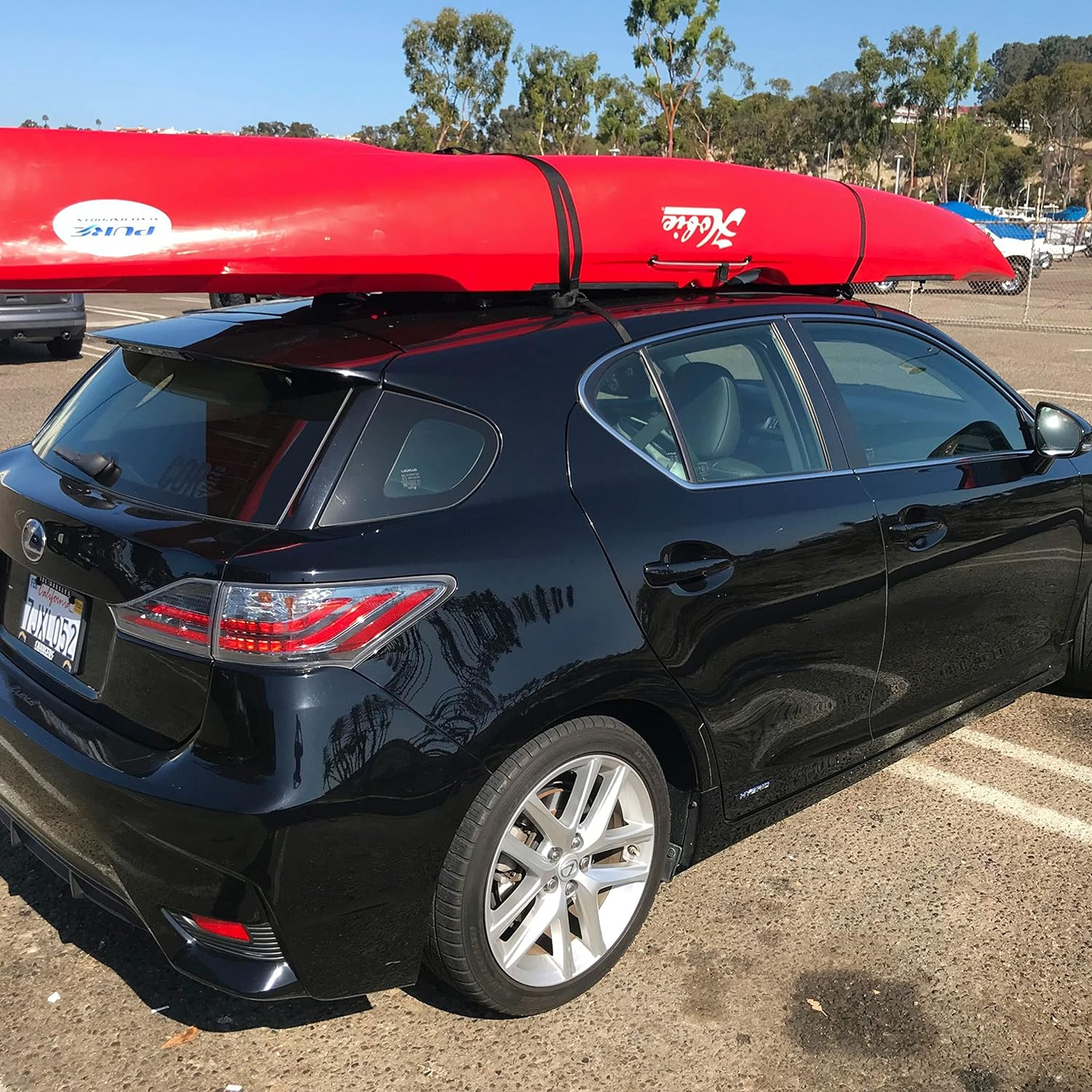 Universal Kayak Surf Rack for Cars | Paddle Board Soft Rack for Surf Kayak and Paddleboards with Scratch Resistant Buckles (71 CM) image number 2