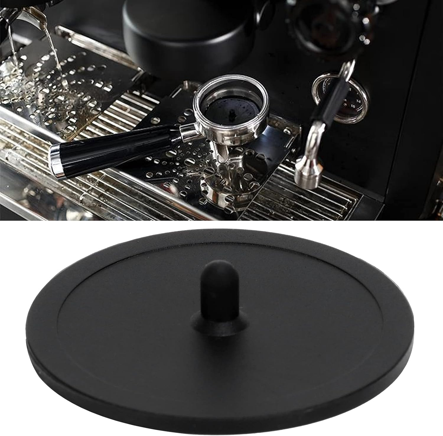Coffee Blind Filter Lid, Reusable Silicone Lid, Blind Filter Backwash Disc Espresso for Coffee and Tea image number 1