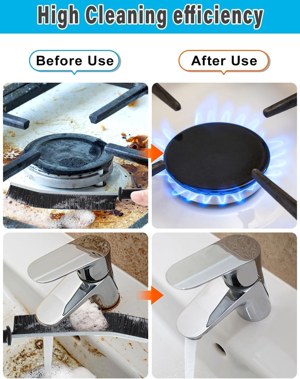 ZDZX 10Pcs Cleaning Brushes Set, Hard Bristle Crevice Cleaning Brush, Multifunctional Gap Cleaning Brush, Small Corner & Windows Brush, Cleaning Supplies for Groove Window Tracks Bathroom Kitchen image number 4