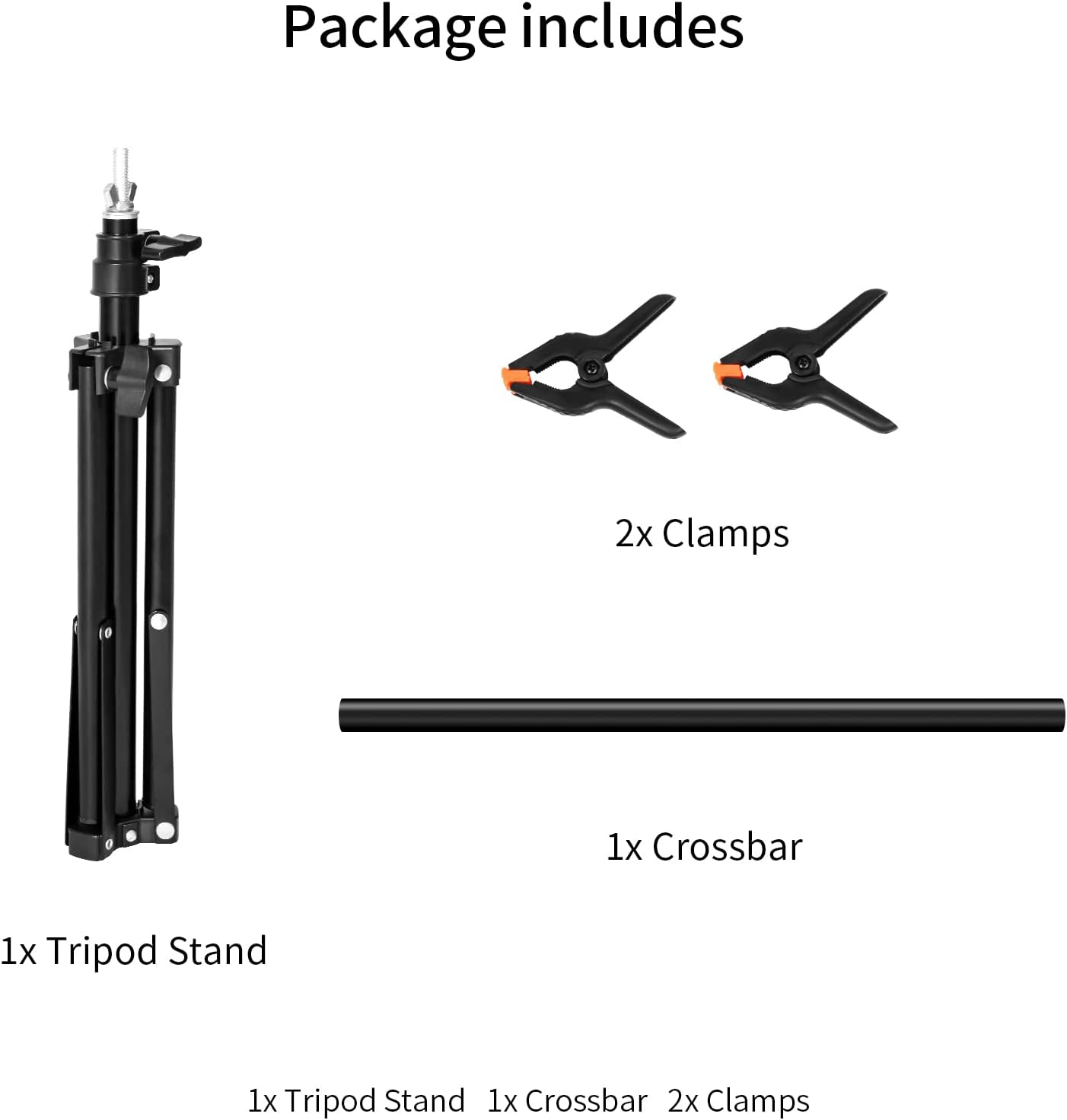 Selens 70X102Cm T-Shape Photo Backdrop Stand Poles Background Support Photography with Clamp Clips Portable Adjustable for Backdrop Product Props Photo Studio Shooting image number 5