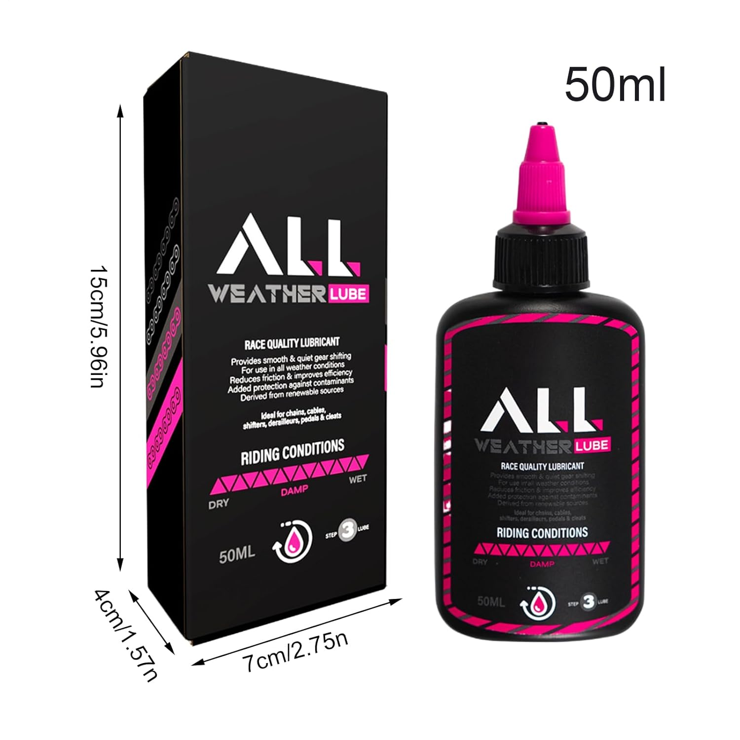 Bike Oil Chain Lubricant | Mountain Bicycles Lubricant | Slick Deep Lubrication for Smooth Ride, 50Ml for Dirtbike, Mountain, Road Bikes & Outdoor image number 1