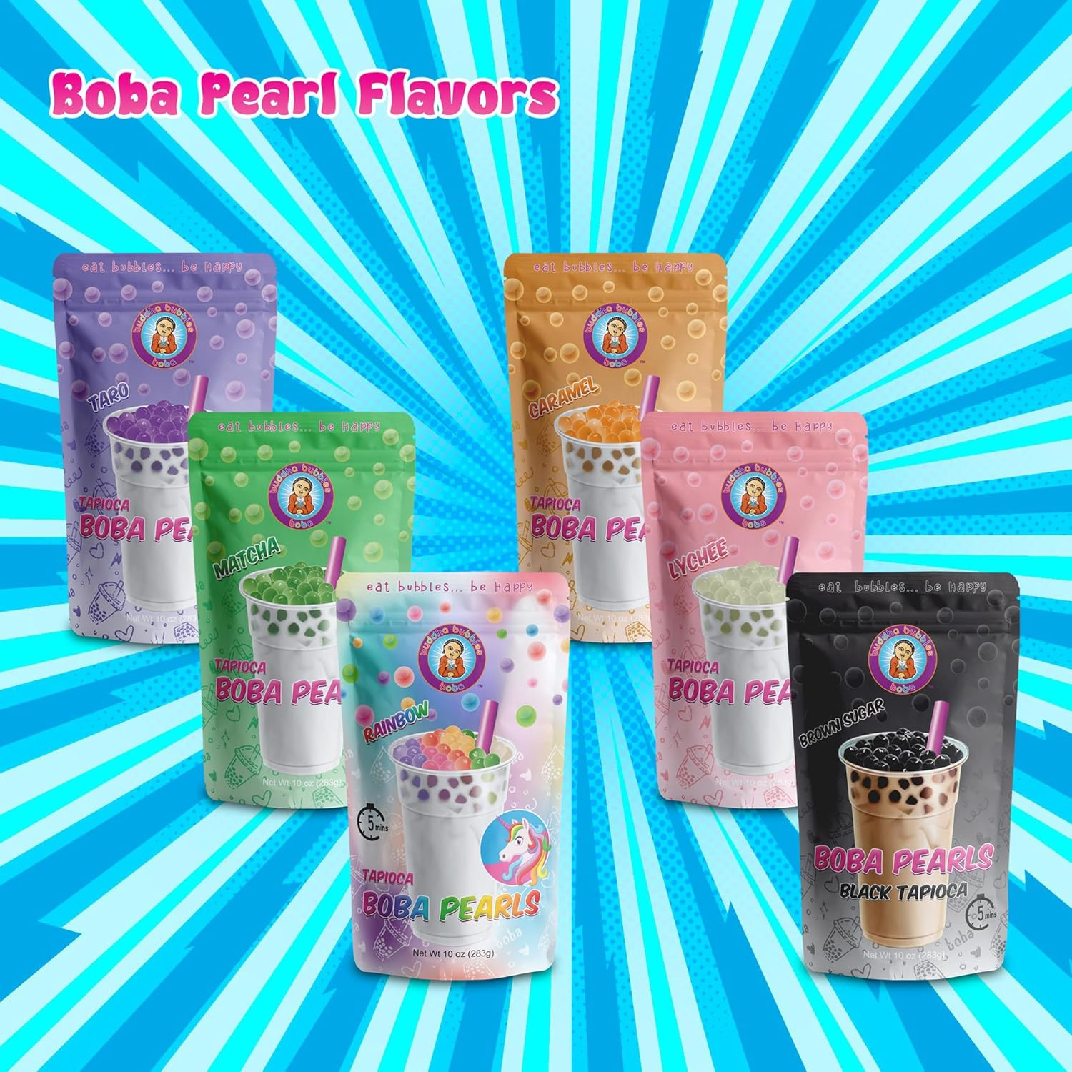 Premium TARO Boba Tea Real Tapioca Pearls Ready in 3 Minutes by Buddha Bubbles Boba (Taro) image number 2