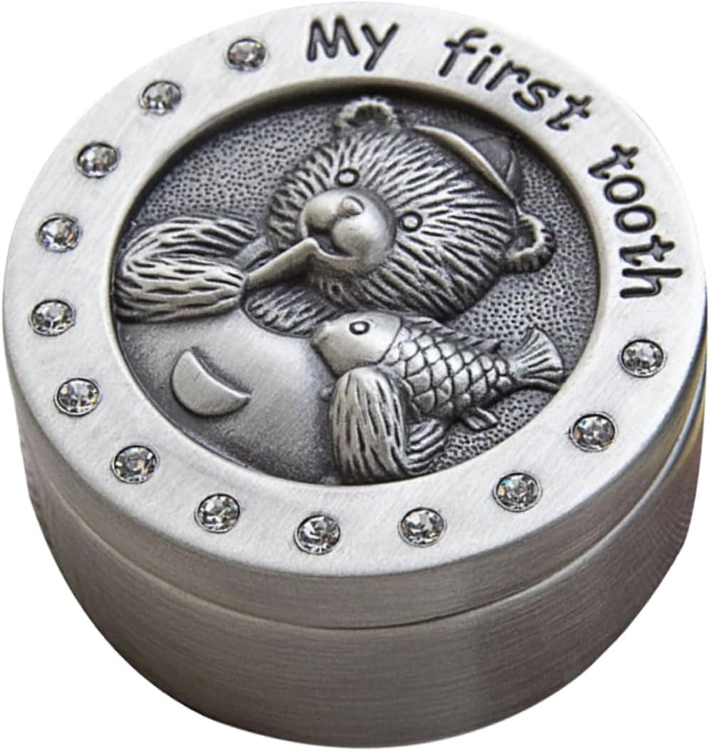 Teeth Keepsake Box Metal Milk Tooth Holder for Boys and Girls Collection Organizer Unique Newborns and Boy Girl image number 4
