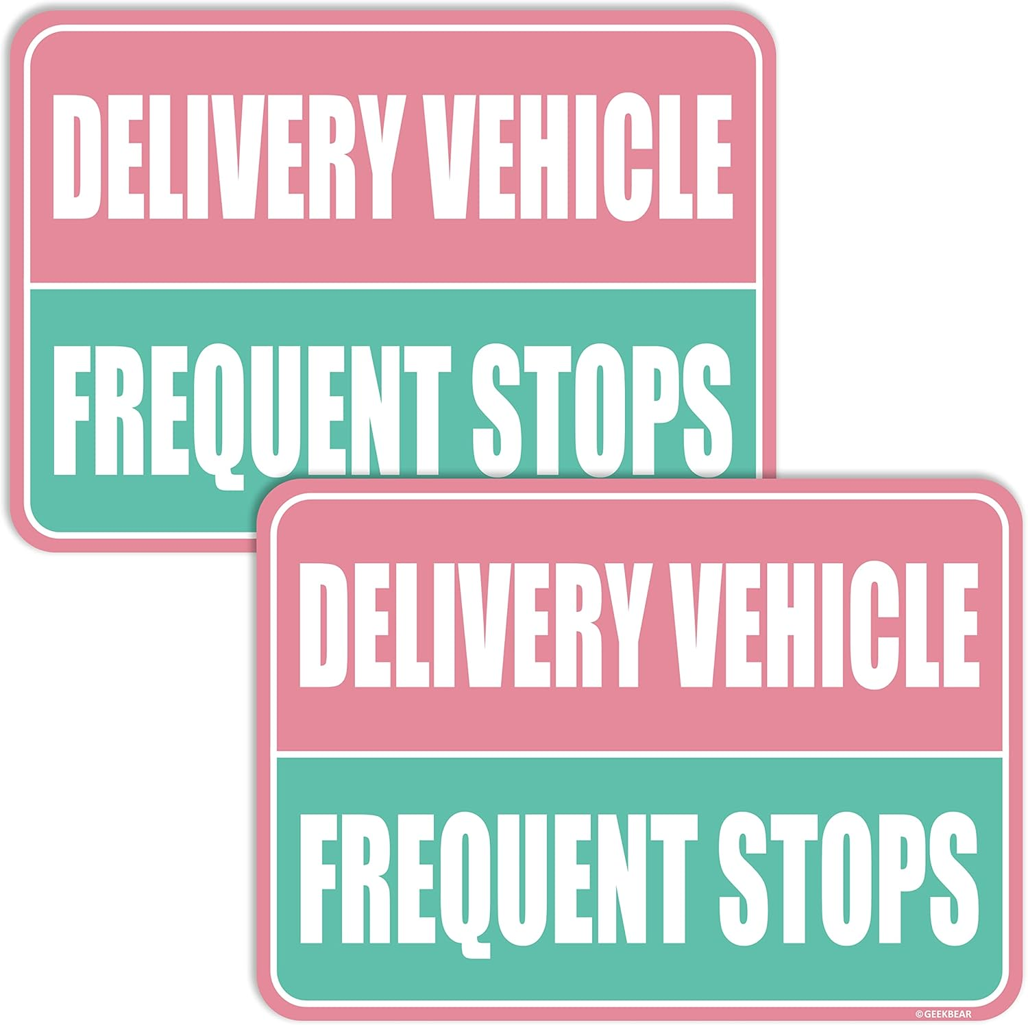 GEEKBEAR Delivery Vehicle Frequent Stops Sign (Yellow/Black, 2 Pack) - Reflective, Strong Magnetic Hold, Durable, Eye-Catching Design, Gift-Ready