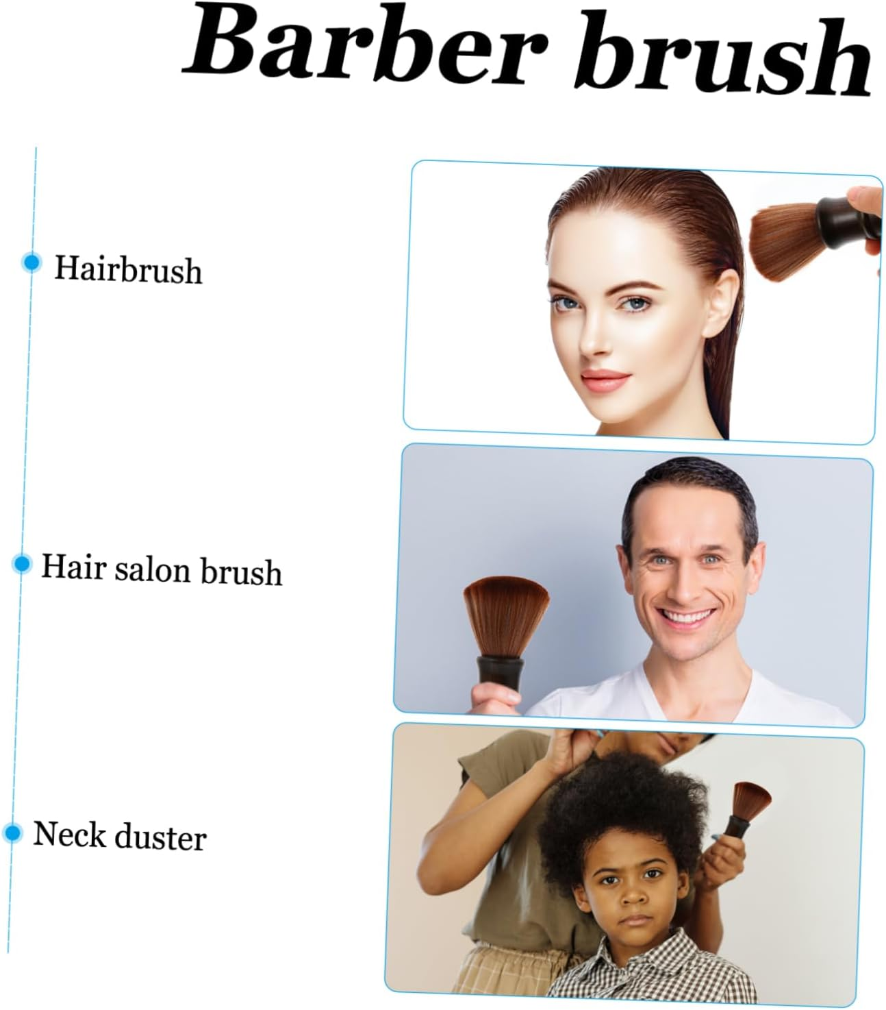 Ipetboom 3Pcs Travel Hair Brush Cleaning Barber Easy to Clean Comfortable for Stylists image number 4