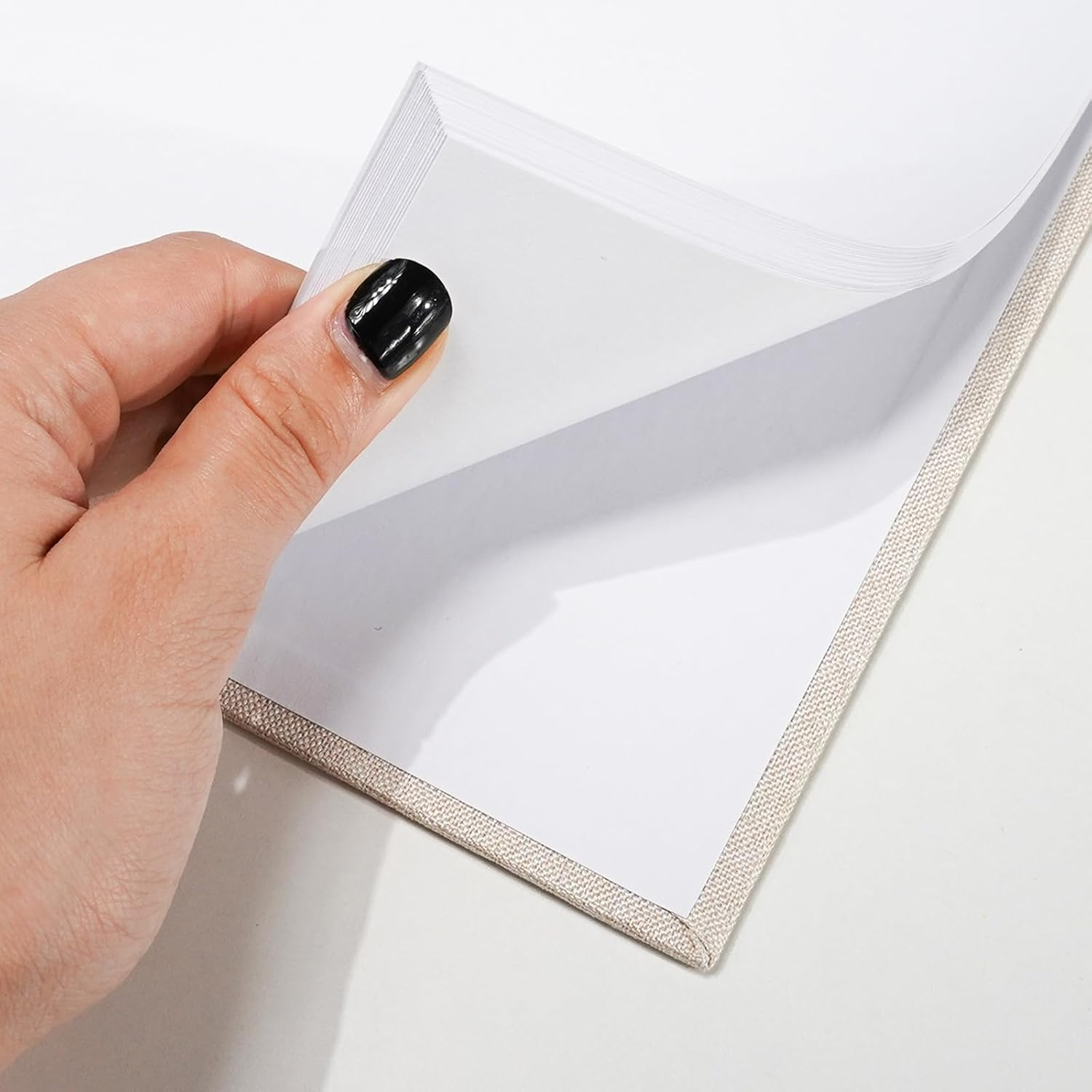 10X10 Inch Scrapbook DIY Photo Album Linen Cover Hardcover White Pages 20 Sheets Small Scrap Memory Book Beige image number 2