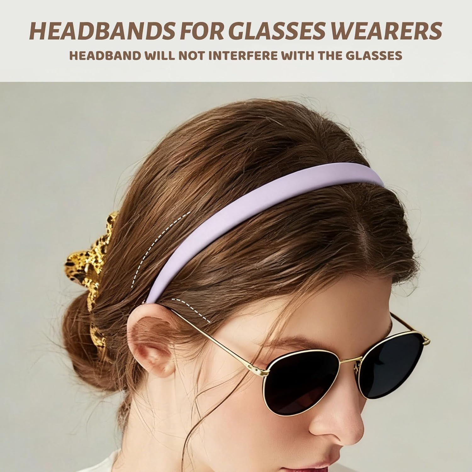 Celblisora 4 Pack Frosted Non-Slip Headbands for Women, for Glasses Wearers,No Pressure,No Headaches,Zigzag Sunglasses Hairband Made of Plastic with Teeth,Hair Accessories image number 4