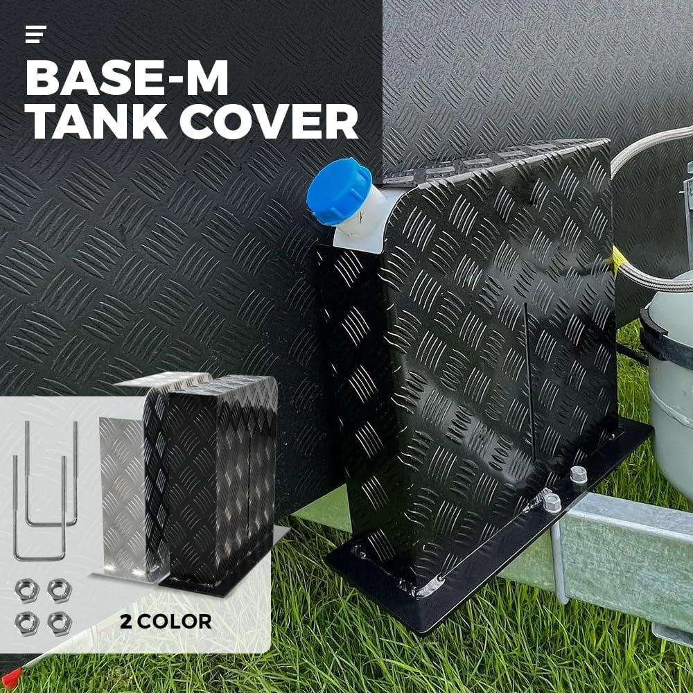 Base Mount Aluminium Diesel Heater Fuel Tank Cover Black/Silver Left/Right (BASE-M TANK COVER L-S) image number 1