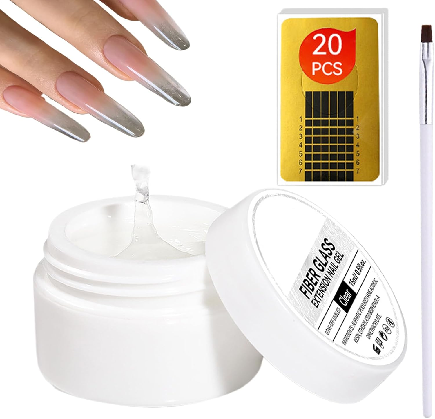 Broken Nail Repair,Weak & Damaged Nails Gel - Strengthening Protective Long Lasting 15Ml Thickener for Home Adults Maintenance Women Beauty Travel Manicure Restore Protection Girls image number 2