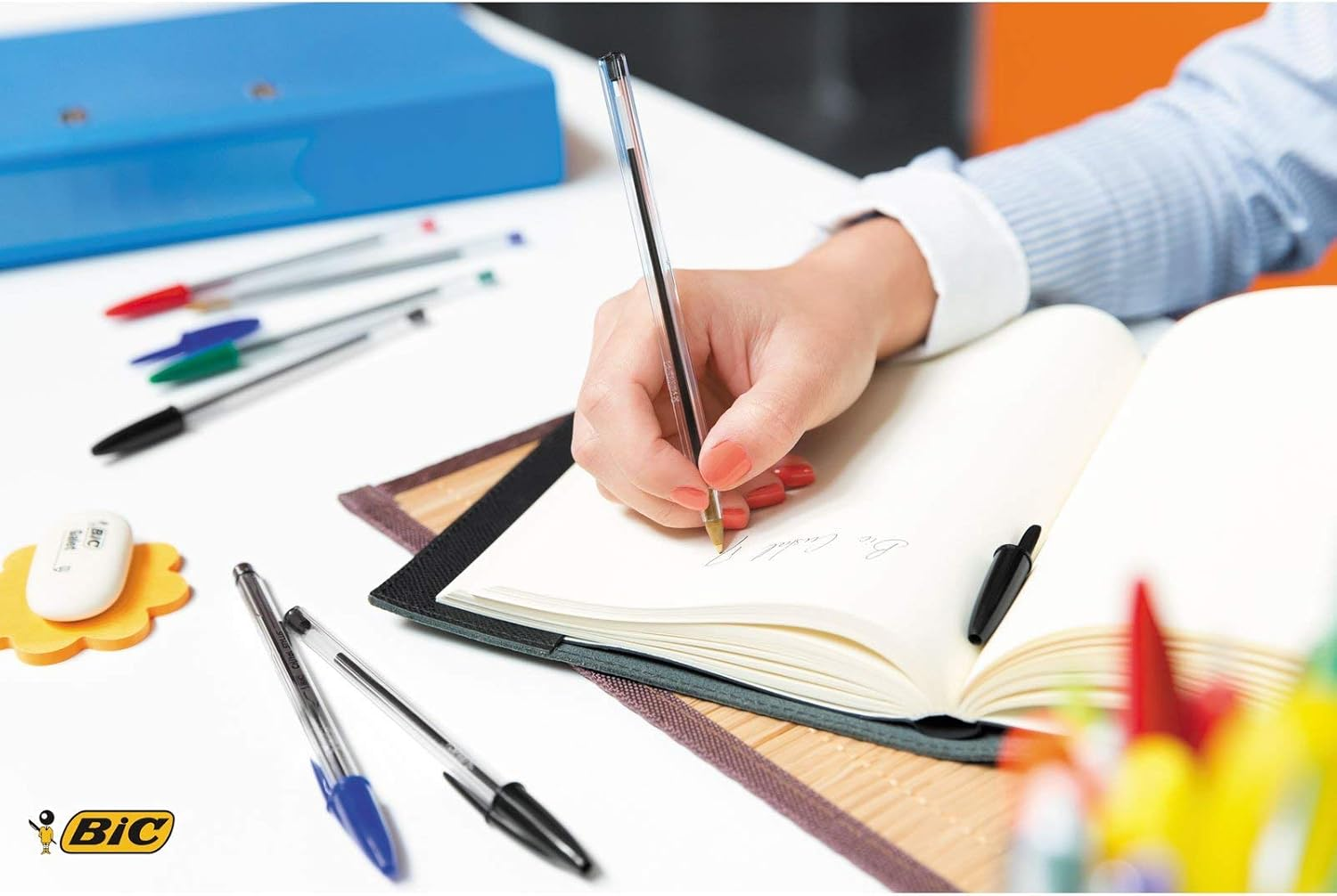 BIC 954376 Cristal Original Ball Pens Medium Point (1.0 Mm) - Blue, Box of 12