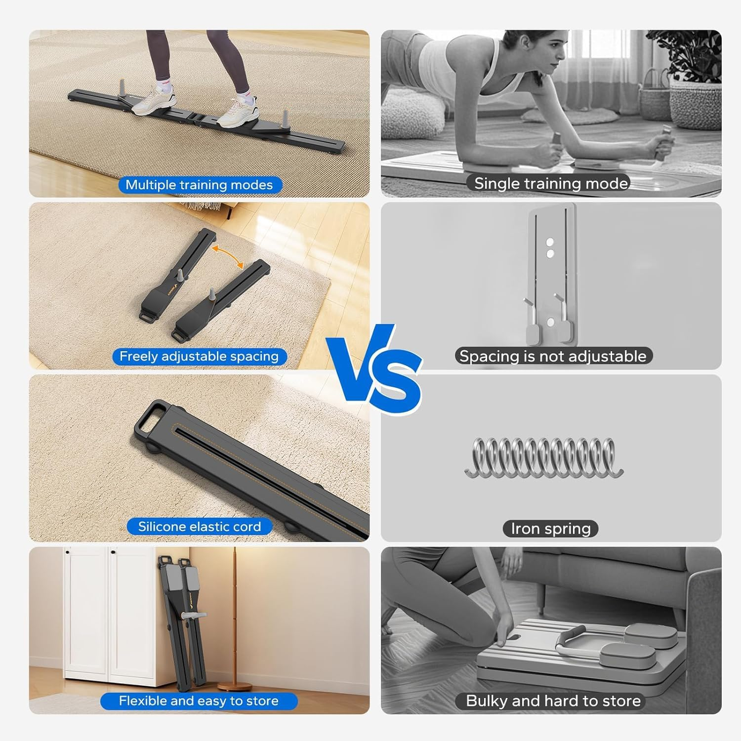 OKUYOSHI Pilates Reformer Board with Resistance Bands, Portable Pilates Machine, Full Body Workout for Home Fitness (Black) image number 5