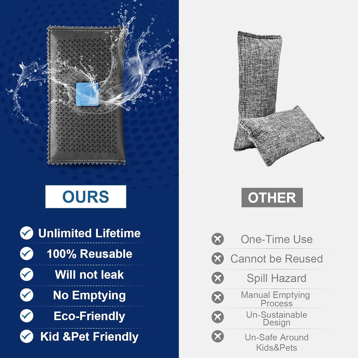 Timgle 10 Pcs 100G Rechargeable Desiccant Packs for Storage Silica Gel Packets Dry Moisture Absorbers Bags Reusable Desiccant Car Dehumidifiers Bag for Closet Home Car Moisture Absorbing