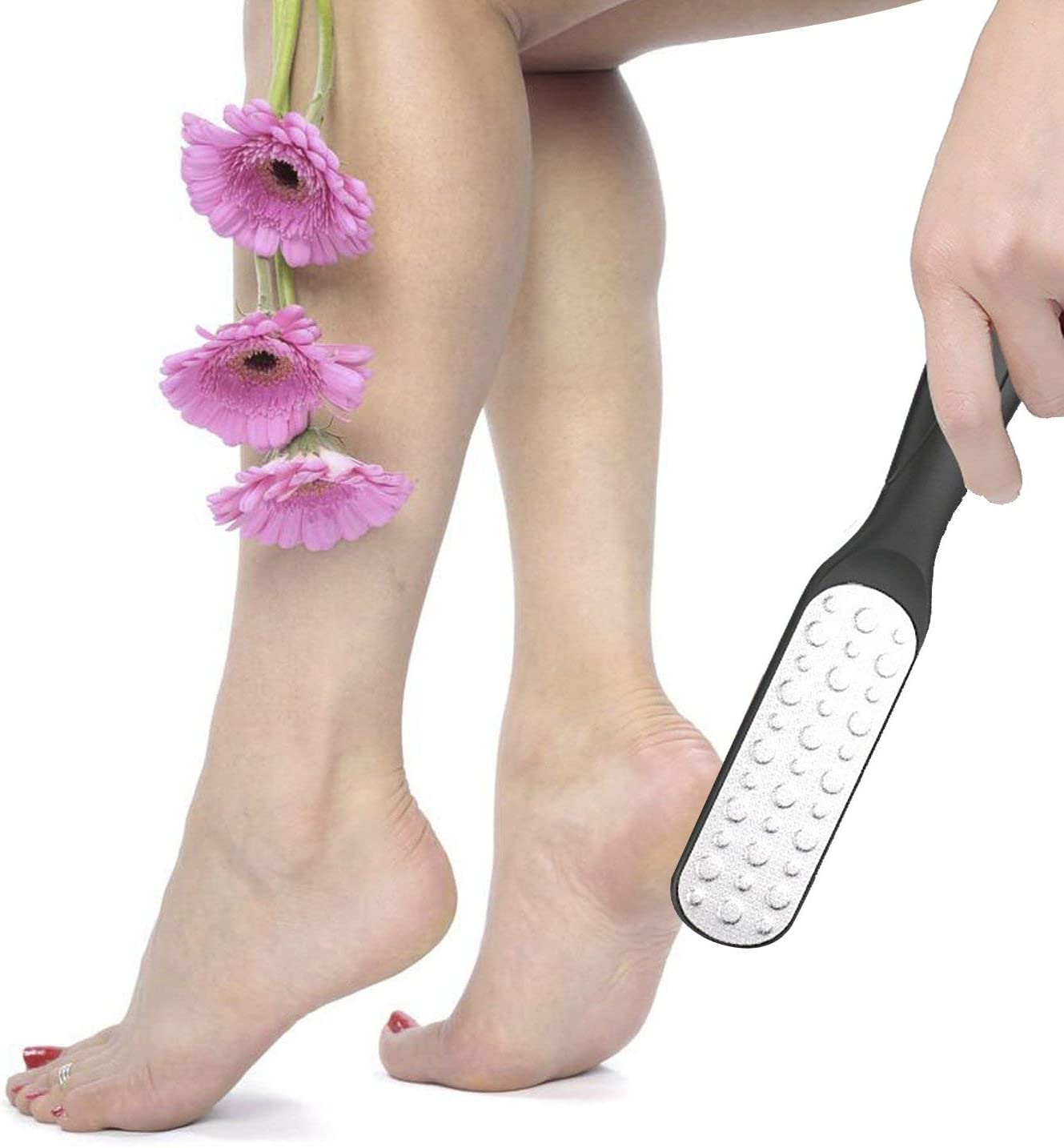 Geecol Pack of 2 Foot Scrubber, Premium Stainless Steel Foot Rasp File Callus Remover Professional Foot Scrubber - Colossal Foot Rasp and Dual Sided Foot File(Random Color)