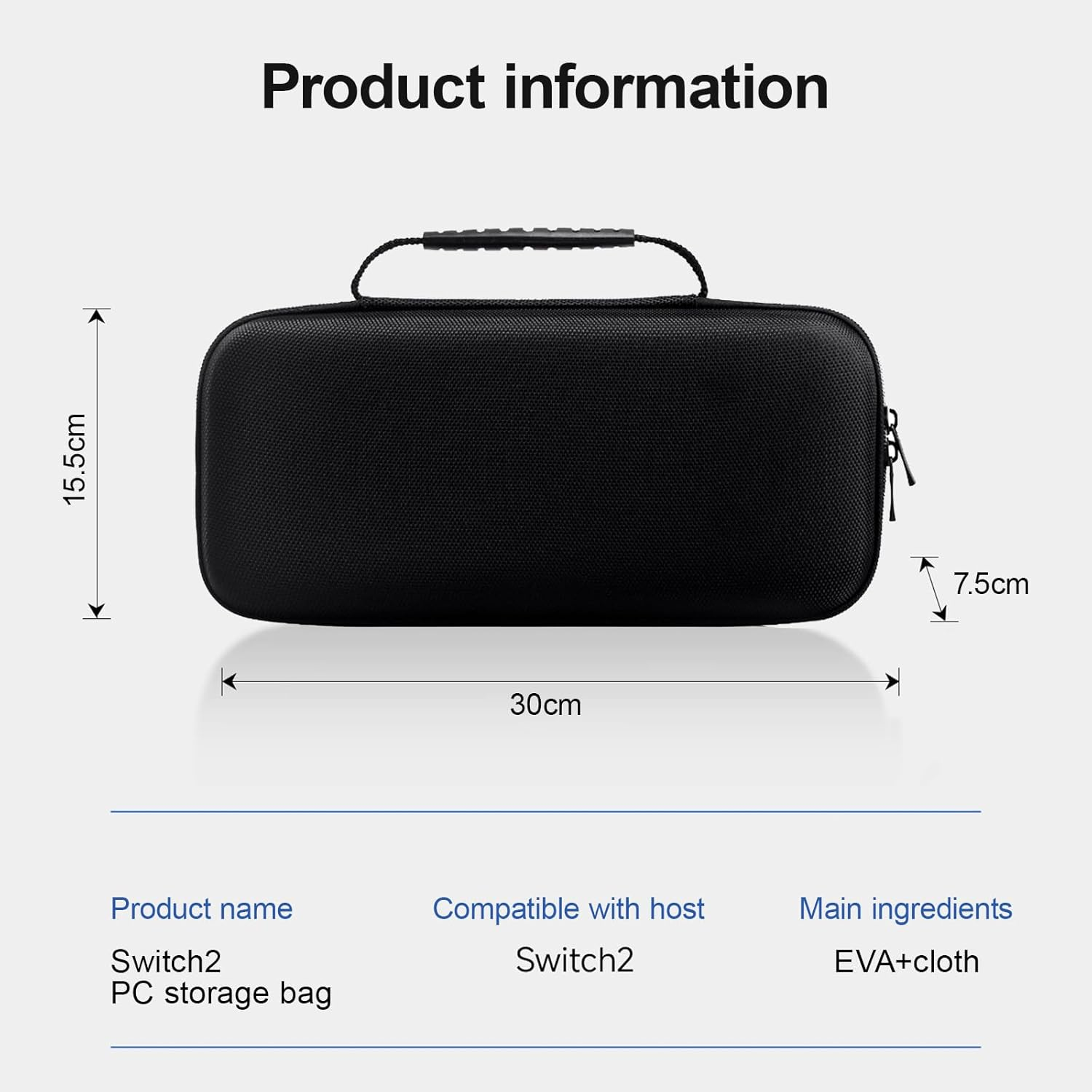 LEZOOY Switch 2 2025 Hard Shell Portable Protective Case Large Capacity Accessory Bag Switch 2 Travel Protective Case with 10 Game Card Slots and Console and Accessory Storage Bag Black image number 5