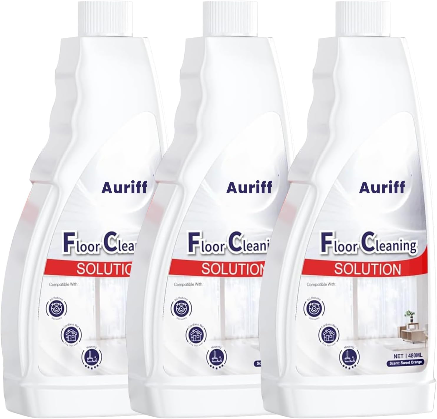 3 Pack Multi-Surface Floor Cleaning Solution Compatible with Roborock OMO Q5/Q7/Q8/S7/S8/Qrevo Series, All Robot Vacuums & Wet Dry Vacuum, Floor Cleaner for Mopping, Pet & Kid Friendly,Stain-Busting