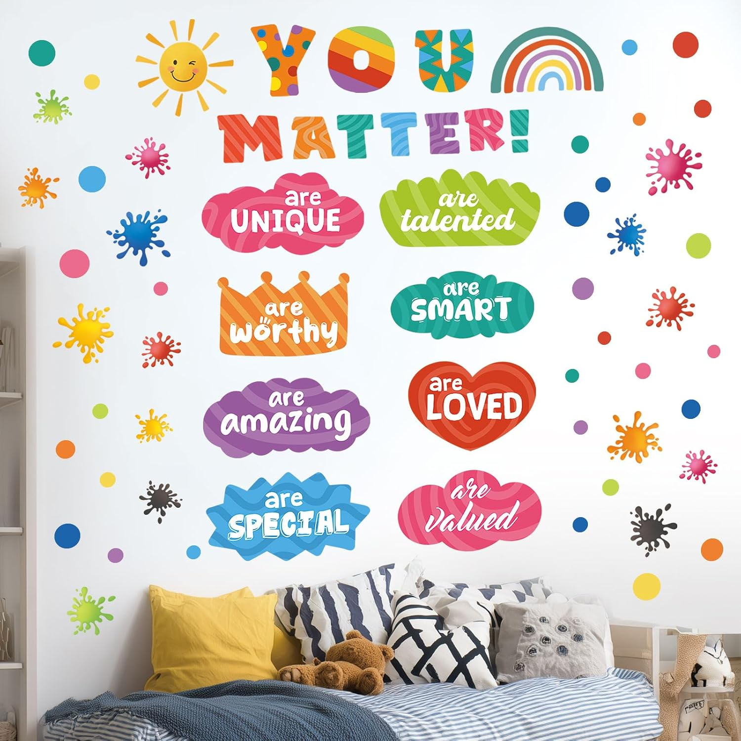 DECOWALL DS9-8082 Inspirational Quotes Wall Stickers Colorful Decals Kids Playroom School Classroom Nursery Educational Positive Motivational Phrases image number 4