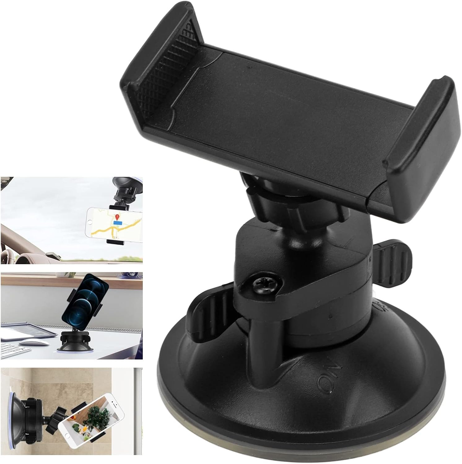 360&deg; Adjustable Suction Cup Phone Holder for Car Dashboard, Strong Suction Cup, Shock Absorption, Easy and Convenient, Clamp Range 6-9Cm, Mini Suction Cup Car Phone Mount image number 4