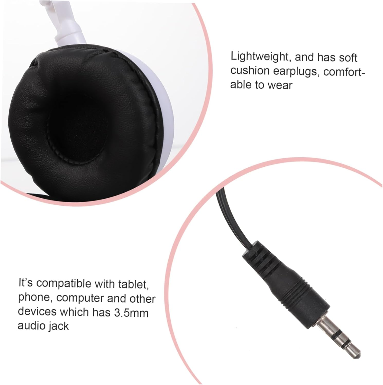 HOMSFOU Boys Girls Headphones with Cable Foldable Stereo Music Headset for School Home Travel Socket Earphones for Students and on the Go image number 6