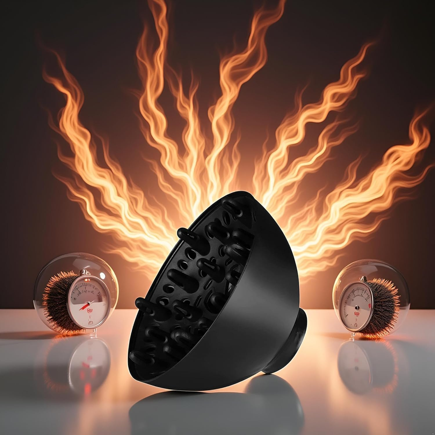 Black Universal Hair Diffuser Adaptable for Blow Dryers for Curly, Diffuser for Curly Hair and Natural Wavy ﻿ image number 4