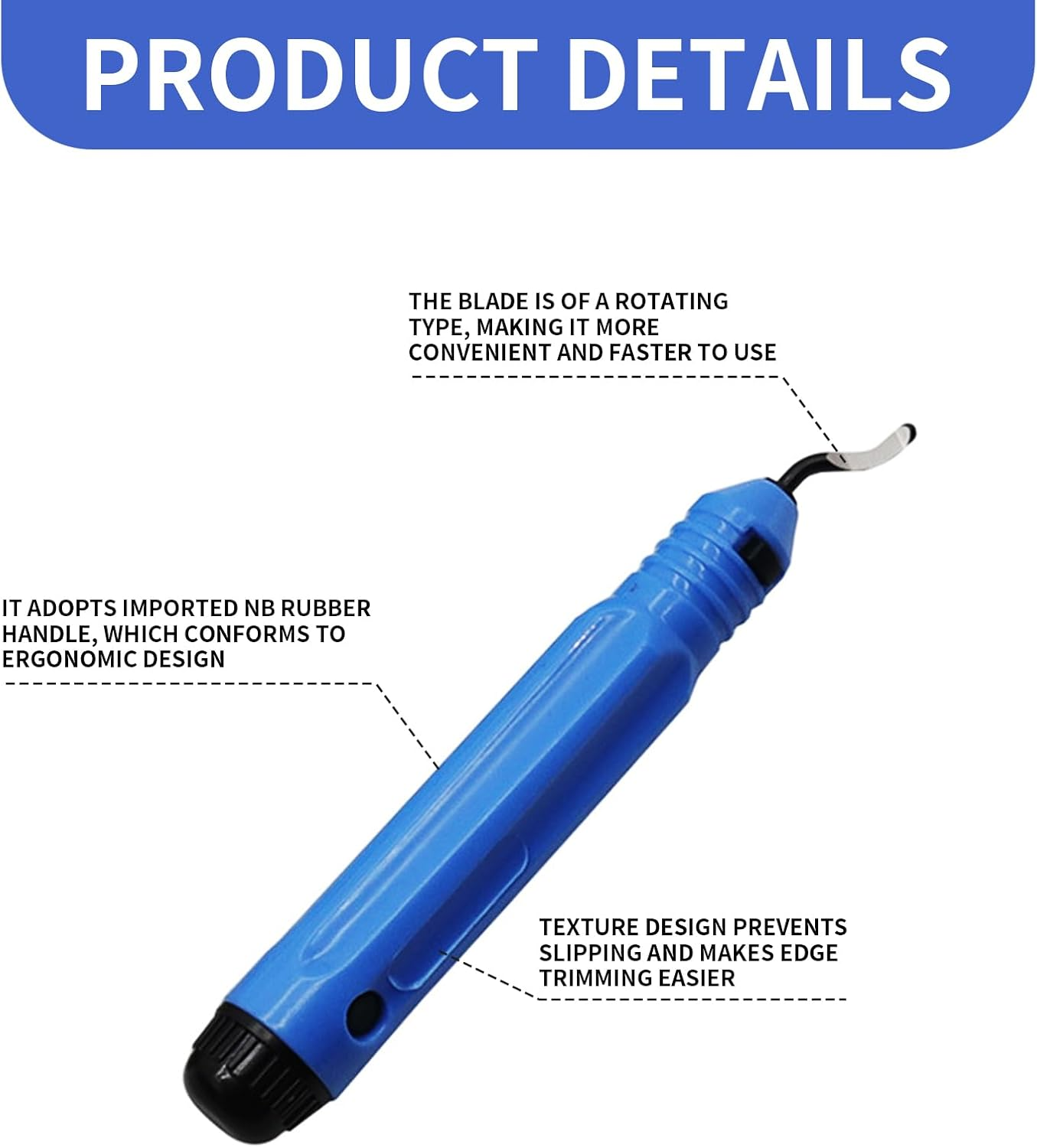 12Pcs Deburring Tool Kit, Manual Large and Small Deburring Tools, with 10 High-Speed Steel Rotating Replacement Blades, for Metal, Aluminum, Copper, Iron, Plastic Pipes, Resin, Pvc Materials image number 4