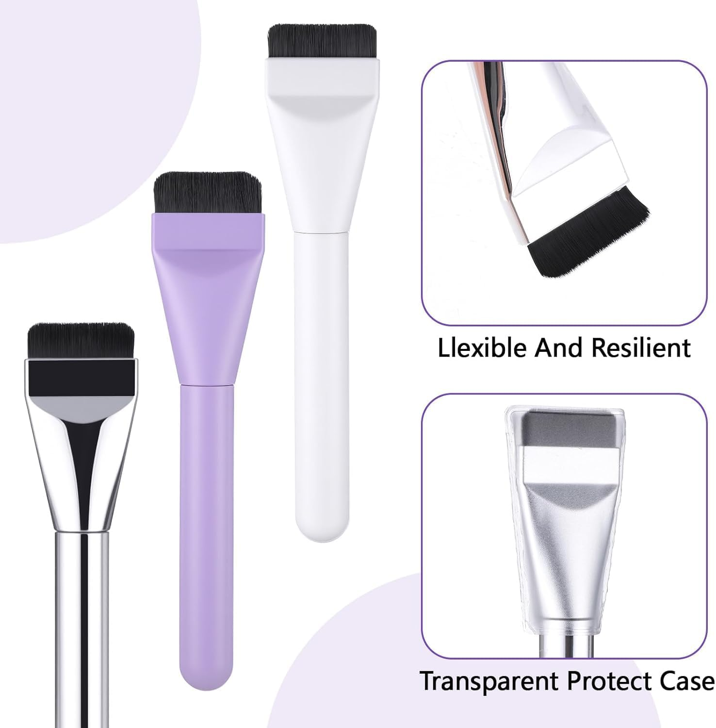 Flat Foundation Brush, Spatula Brush Makeup Face Mask Brushs, Blender Professional Liquid Foundation Brushs Tool for Applicator Face Cream Powder Concealer Blush Contour Beauty 【3 Pcs】 image number 2