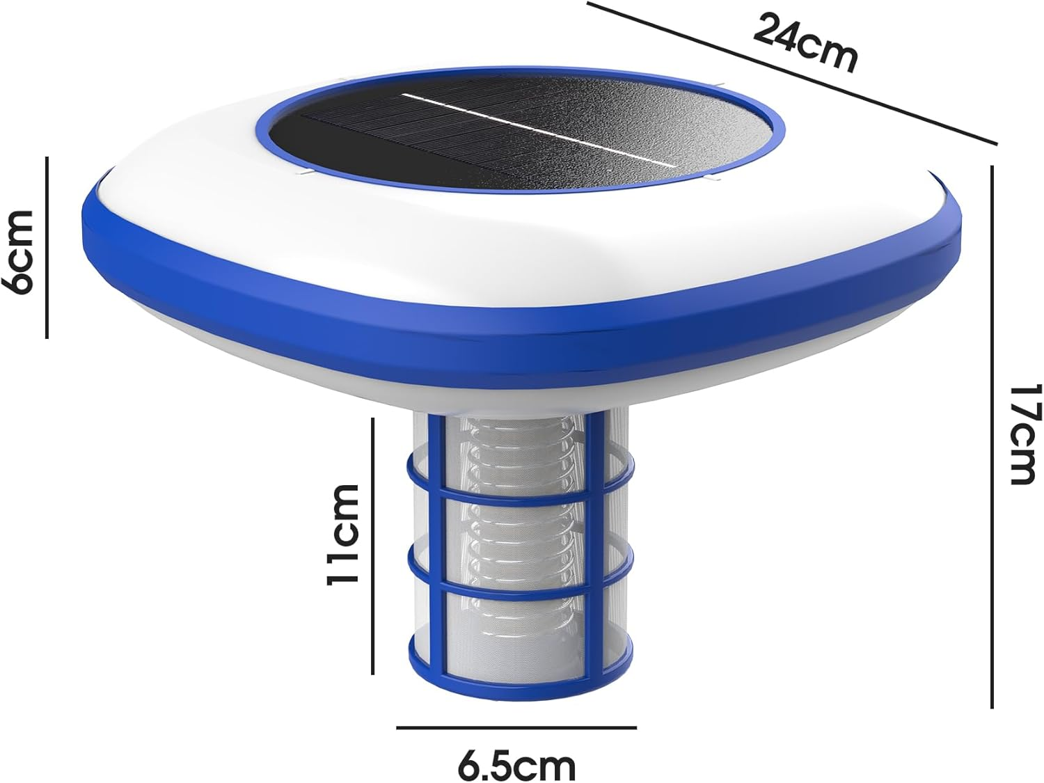 Advwin Solar Pool Ionizer, Floating Powered Pool Cleaner, Thicker Copper Ionization Purifier for Water Algae Inhibition, up to 35,000 Gal, 85% Less Chlorine, for Freshwater Saltwater Spas image number 1