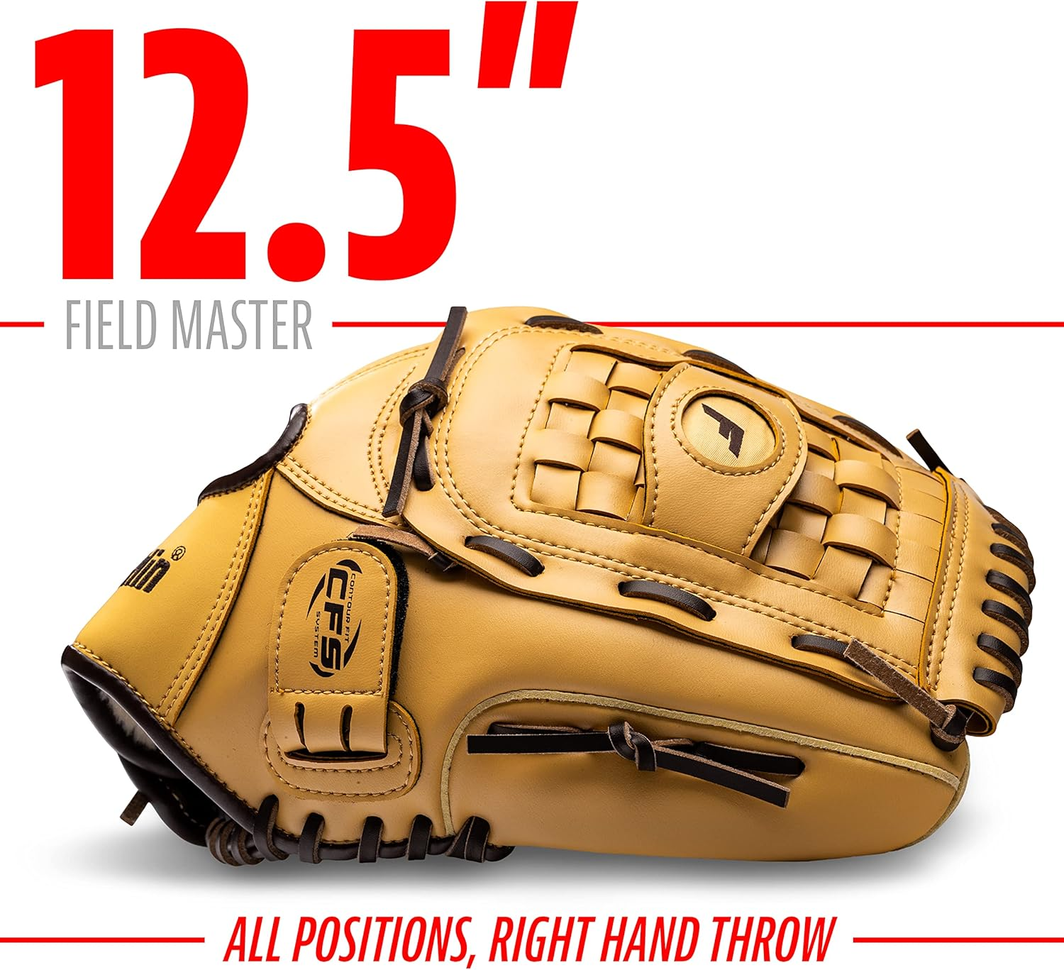 Franklin Sports Fastpitch Softball Glove - Field Master Fastpitch + Softball Mitt - Womens + Girls Righty Glove - Adult + Youth Softball Gloves - White + Grey image number 3