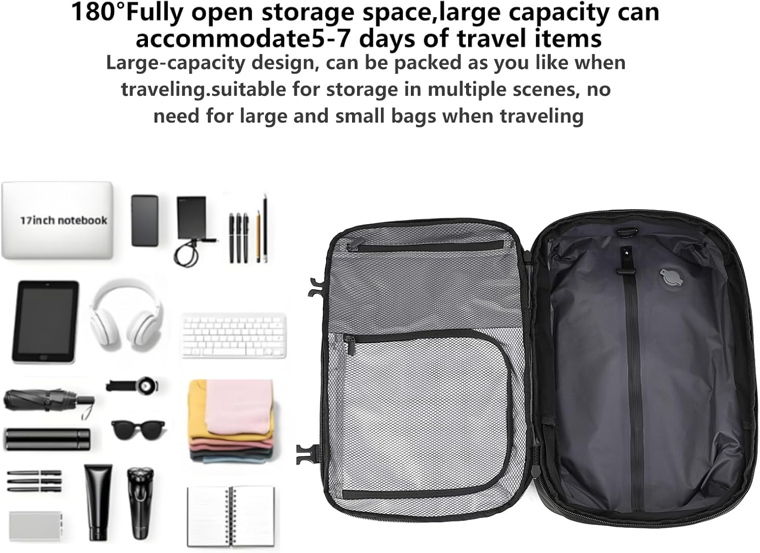 [LIGHTGO] Vacuum Compression Backpack with Built-In Pump | Water-Resistant | Smart Storage Organiser | Carry-On Travel Backpack for Men & Women image number 1