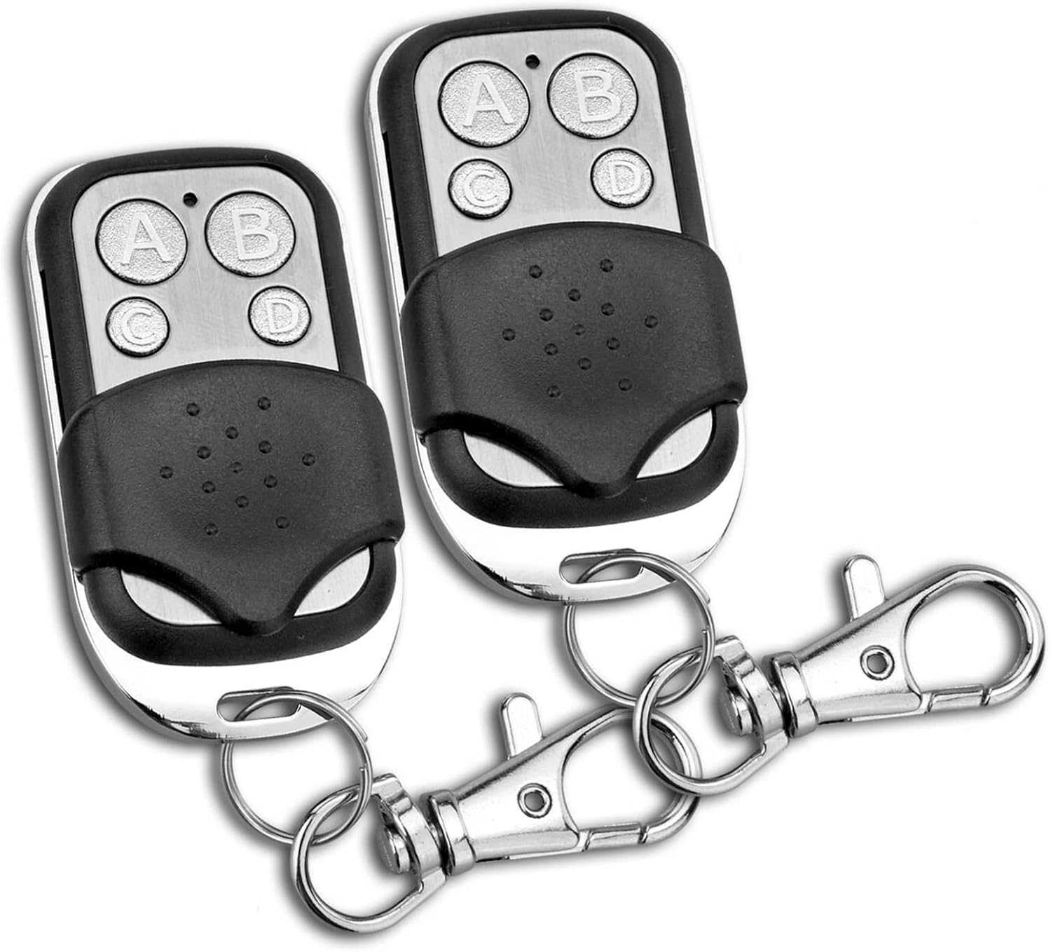 2-Pack 433.92Mhz Garage & Gate Door Remote Control Cloning Duplicator - 4 Buttons Wireless Keychain Transmitter for Auto Sliding/Driveway Gates/Car/Skylight, Compatible with Most Non-Encrypted Openers image number 2