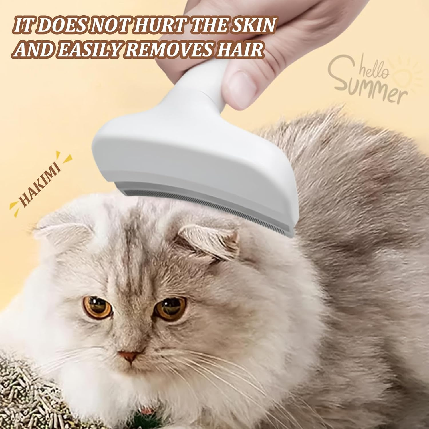 Culinavog Self-Cleaning Pet Grooming Brush for Dogs & Cats-Slicker Brush with Smooth Handle,Pet Hair Shedding Removal Comb,Removes Loose Fur, Shedding,Tangles & Mats,Safe for Long & Short Hair,White image number 3