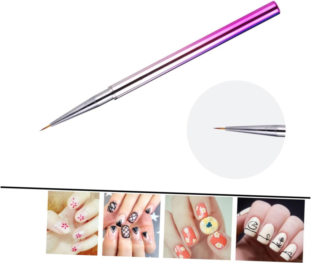Baluue 3Pcs Ultra Thin Nail Art Painting Brush Detail Paint Brush for Nail Designs Flowers and Patterns Manicure Tool for Precision Art image number 2
