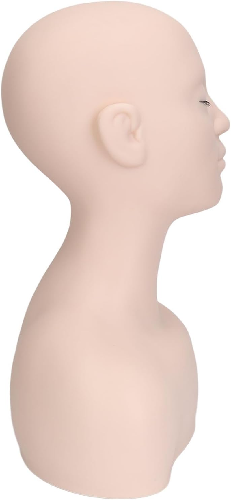 Cosmetic Mannequin Head Shoulder Elasticity Eyelash Skincare Practice Sample PVC Soft Rubber Chemical Fibre Half Body Makeup Display Training Tool image number 3