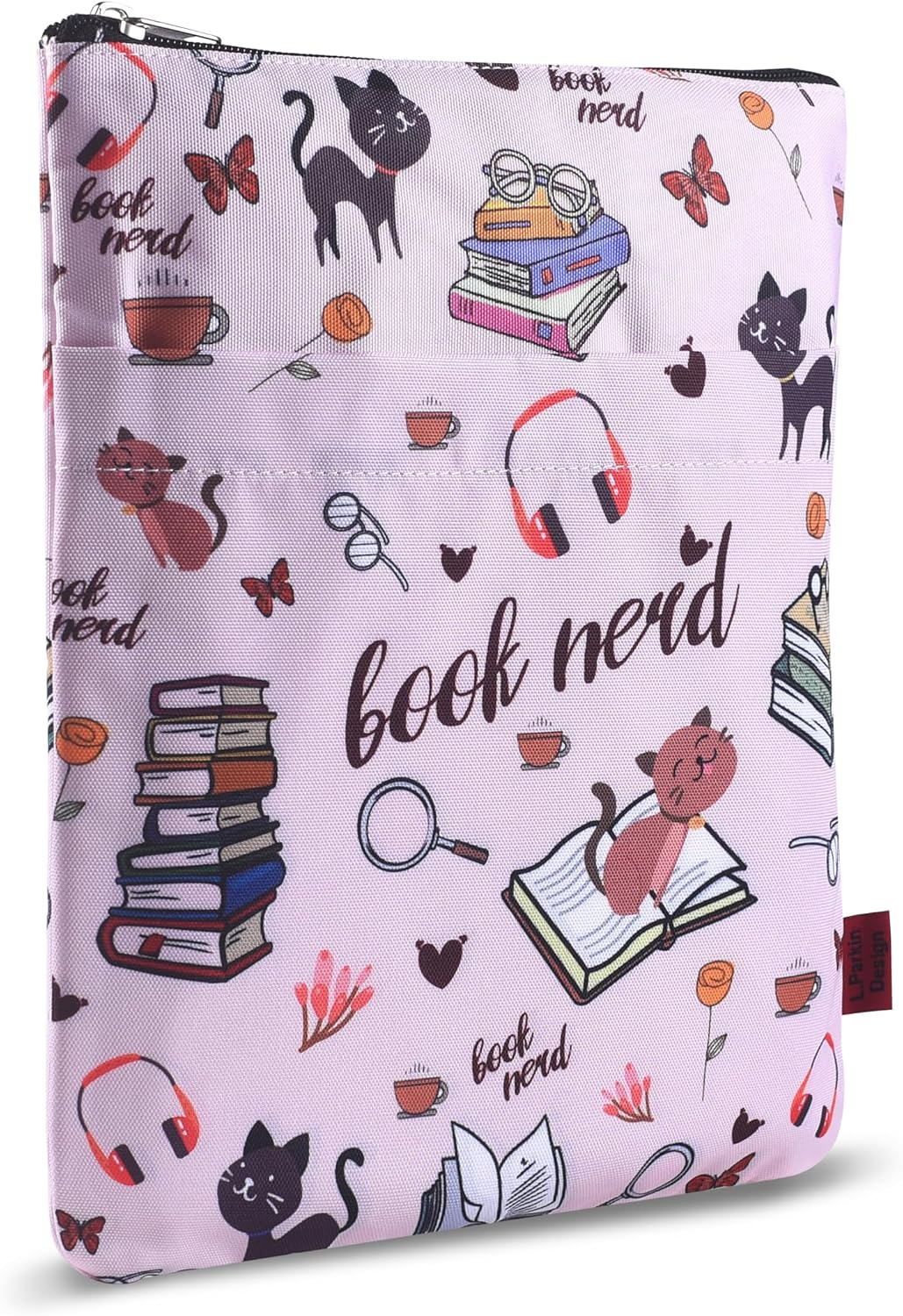 Book Sleeve for Book Lovers, Book Nerd Book Protector, Book Covers for Paperbacks, Washable Fabric, Book Sleeves with Zipper, Medium 11 Inch X 8.7 Inch image number 5