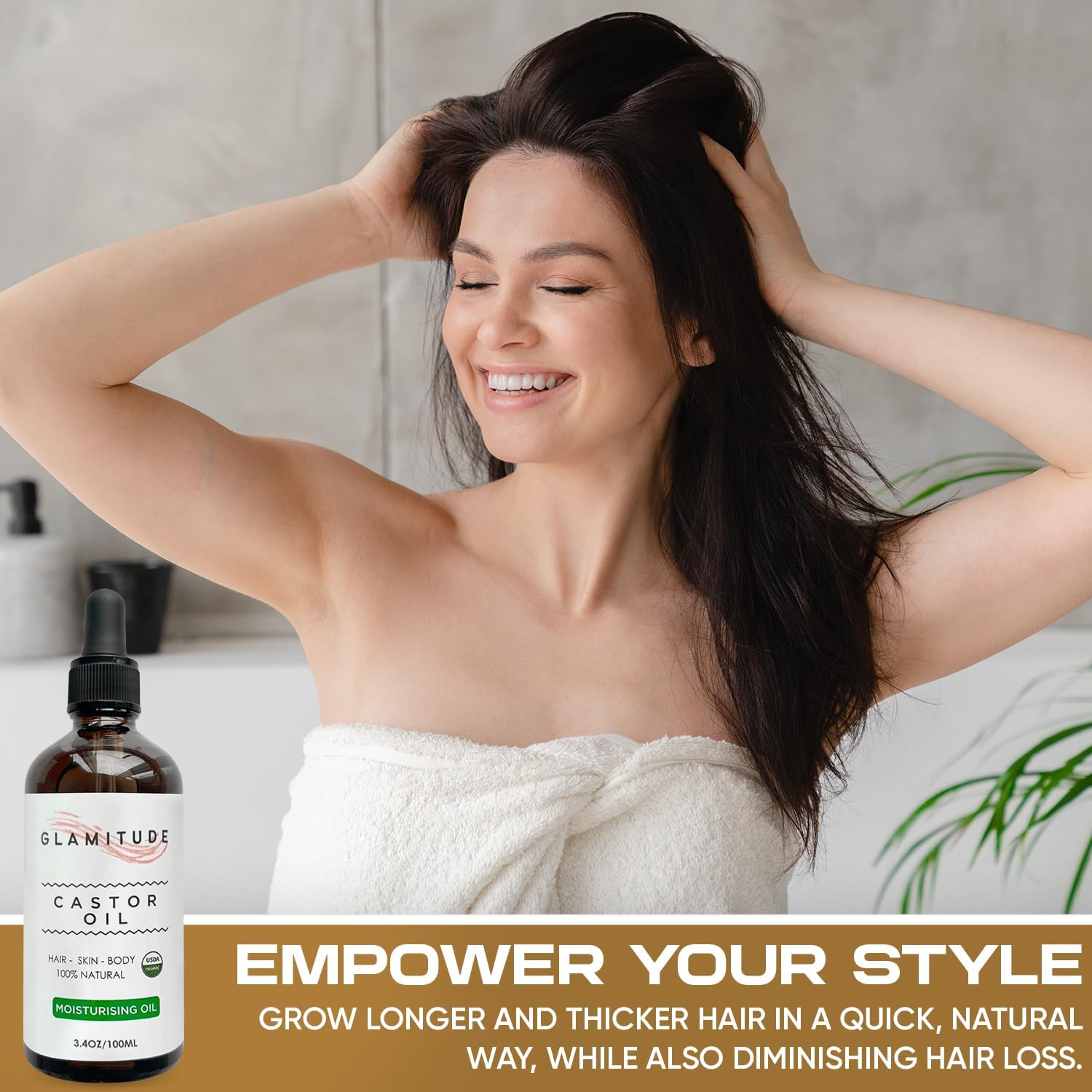 Organic Castor Oil Hexane Free - Pure Cold Pressed | Hair & Lash Serum Hair Growth Serum Castor Oil Pack | Cuticle & Body Curly Hair Products | Pure Caster Eyelash Serum Beard Hair Growth | Hair Growth & Massage | Eyelash and Cuticle Kit 5 Pairs | 100Ml image number 1