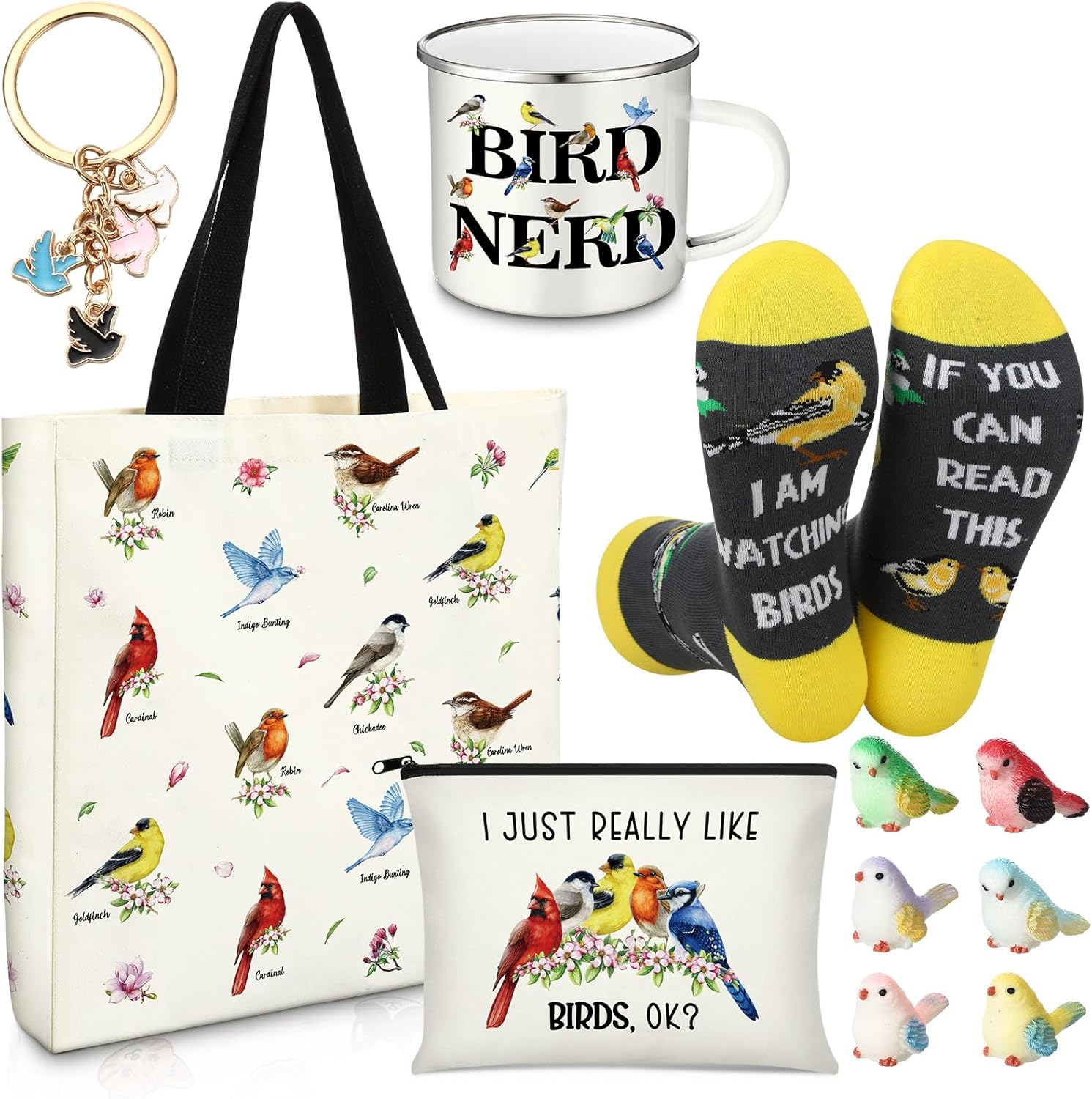 Animal Lover Gifts for Women Animal Themed Gifts for Animal Lovers Valentine'S Day Gift Include Animal Canvas Tote Bag, Makeup Bag, Socks, Keychain, Enamel Mug, Small Figurines(Dachshund) image number 6