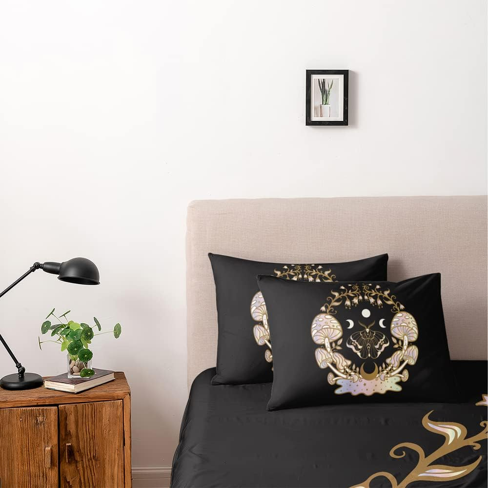 Holiyjog Mushroom Duvet Cover King Trippy Comforter Cover Aesthetic Bedding Set Colorful Bed Set Spring Mushroom Bedroom Decor image number 3