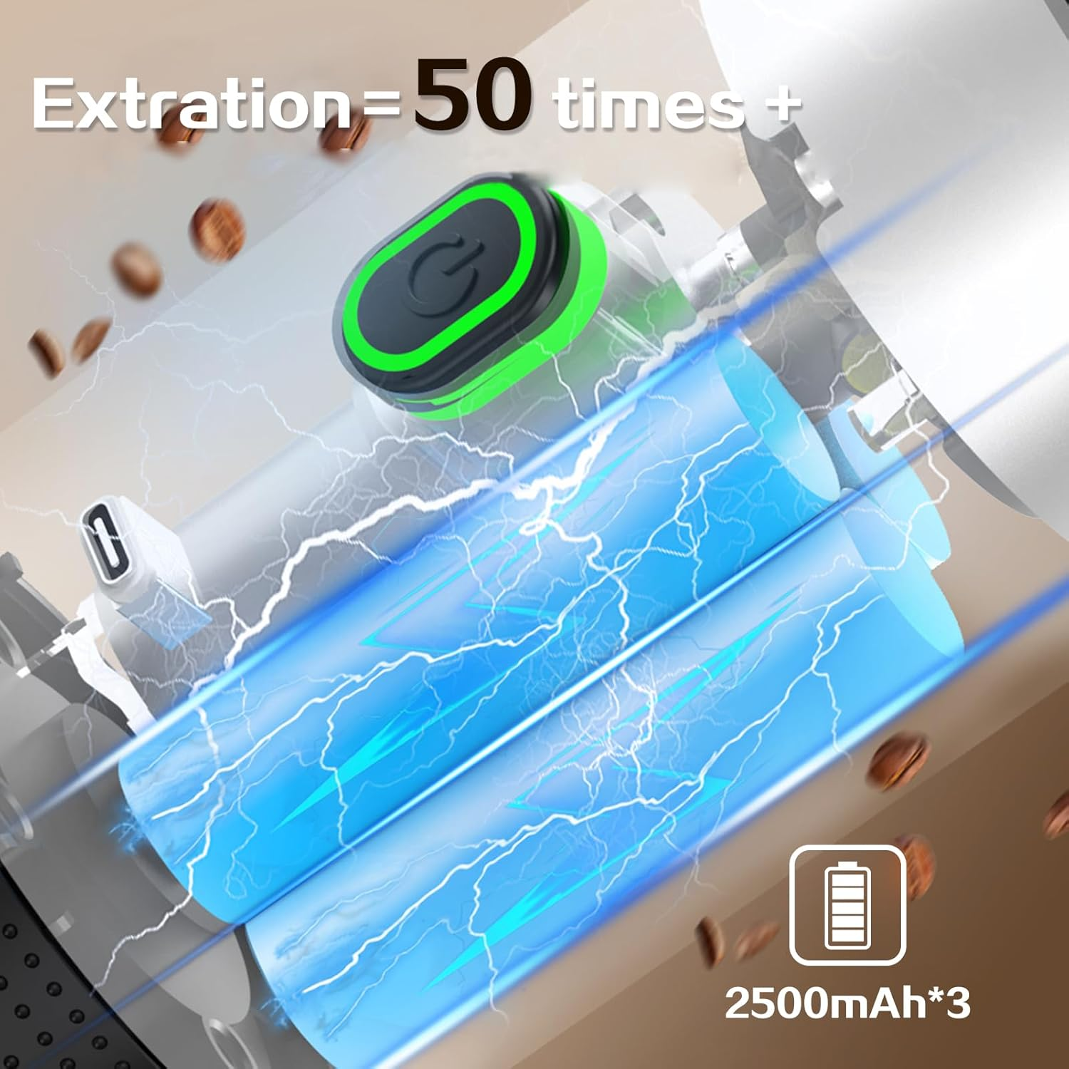 Travel Coffee Maker Portable Electric Espresso Machine for Camping Car Coffee Maker Self-Heating Compatible with Ground Coffee & NS Capsule for Rv,Hiking,Office (BLACK) image number 4