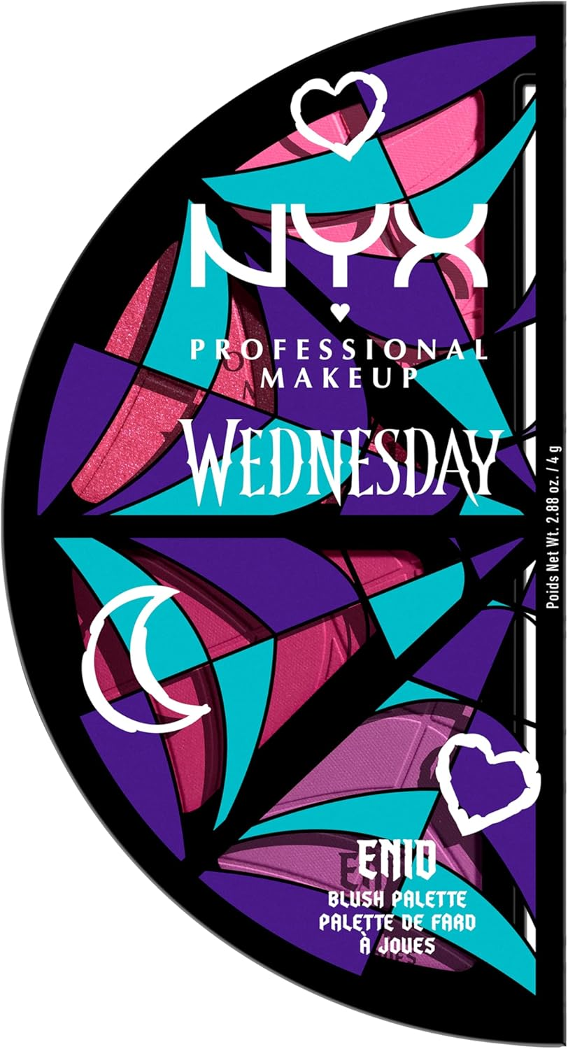 NYX Professional Makeup Wednesday Stained Glass Blush Palette, Makeup Palette with 4 Versatile, Intensely Pigmented Blush Shades image number 1