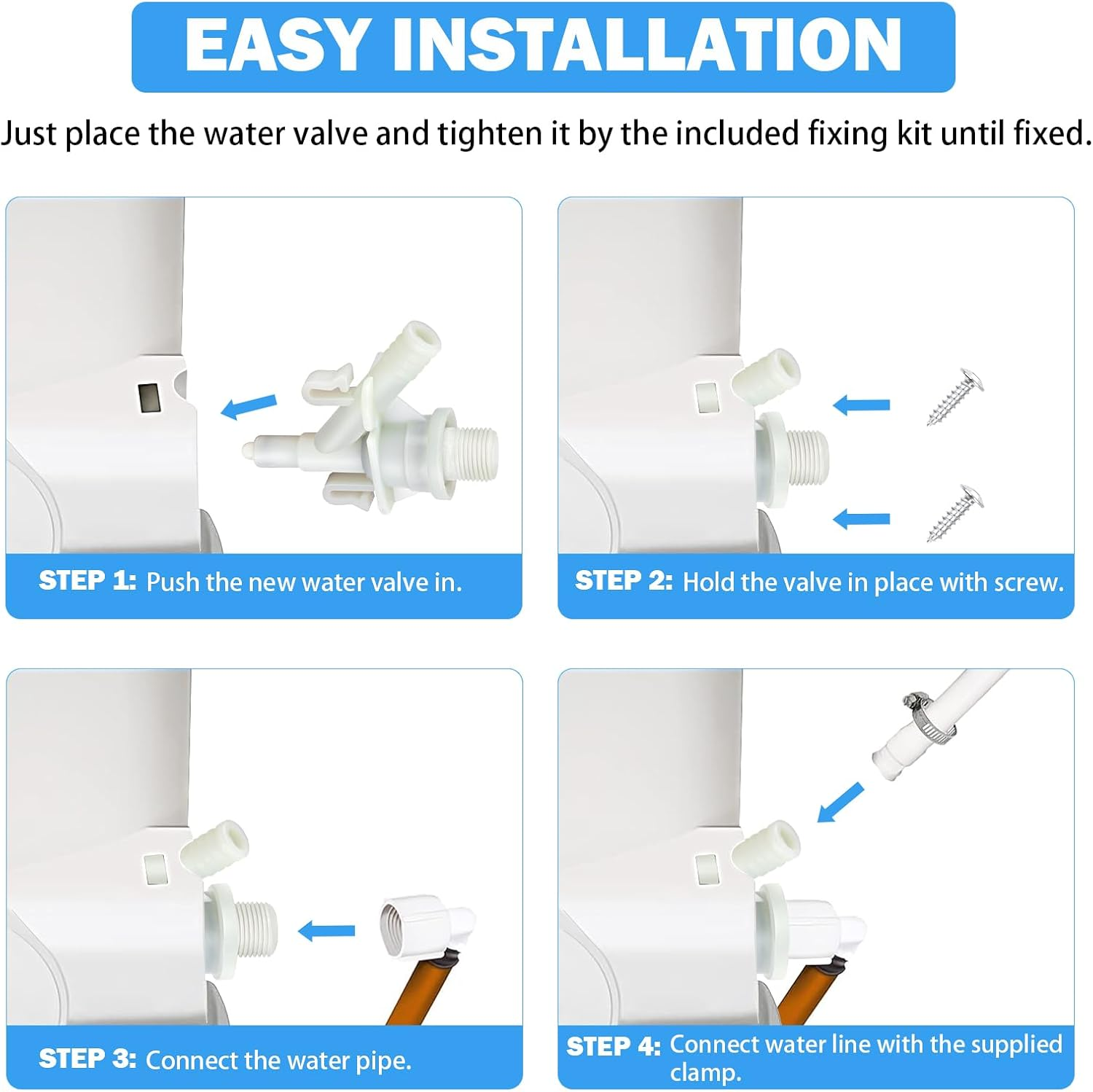 385311641 RV Toilet Water Valve Kit Replacement for Sealand Dometic RV Toilets 300, 301, 310, 311, 320, 321, Camper Trailer RV Pedal Flush Toilet Repair Kit with 385311658 Flush Ball Seal