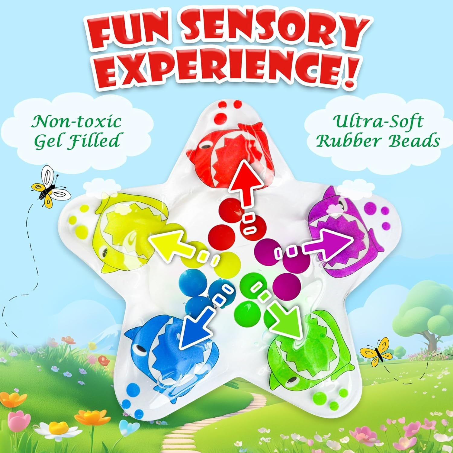 Colour Sorting Toys Sensory Toy - Squishy Shark Sensory Fidget Autism Toy for Toddlers, Calm down Color Matching Toy Preschool Learning Activity Educational Montessori Toys for Kids Boys Girls Gifts image number 1