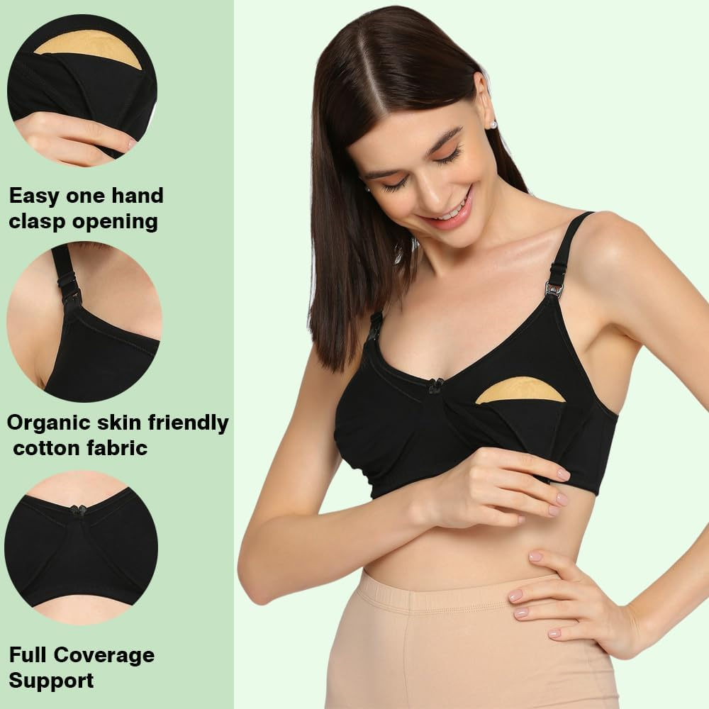 Women'S Cotton Full Cup Non-Wired & Non-Padded Feeding Bra | Nursing Bra | Maternity Bra image number 3
