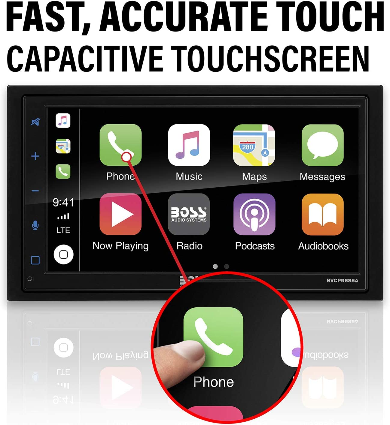 BOSS Audio Systems BVCP9685A Car Stereo - Apple Carplay, Android Auto, 6.75 Inch Double Din, Touchscreen, Bluetooth Audio and Calling, AM/FM Radio Receiver, No CD DVD Player image number 5