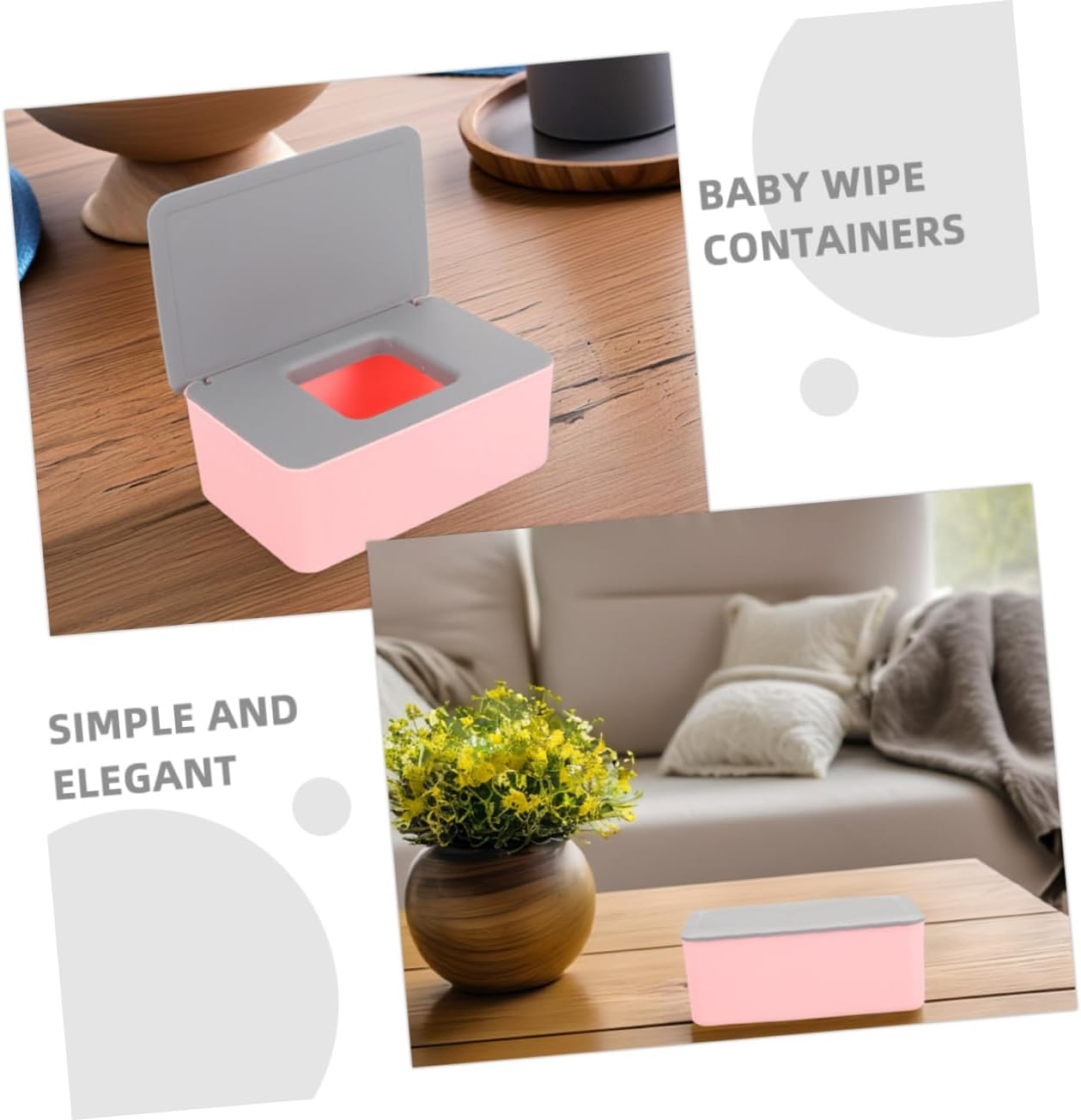 WOONEKY 2Pcs Compact Wet Tissue Box Portable Wipes Container Seal Home Travel Use image number 5